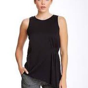 Trina Turk Shanae Black Asymmetrical Silk Tank Top Tunic size medium